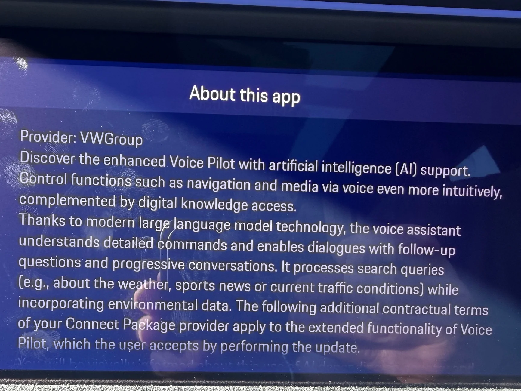 Electric Macan EV Voice Pilot AI Update IMG_1931