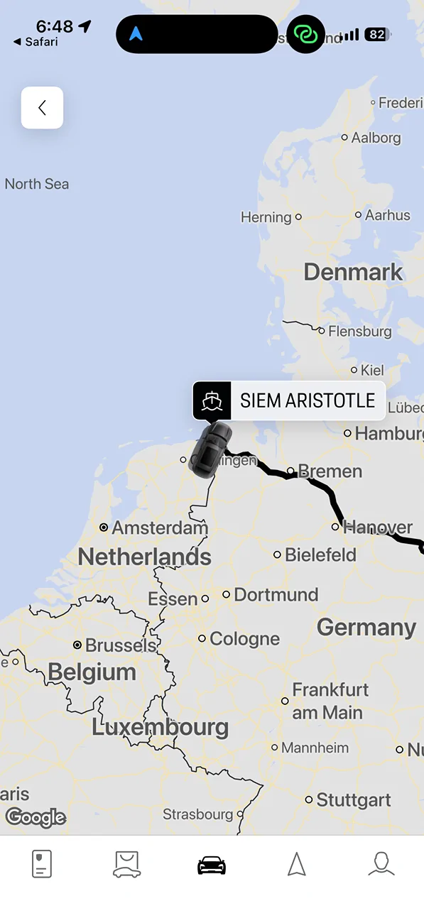 Electric Macan EV Ship Carrier Name Now Featured in My Porsche App IMG_0527