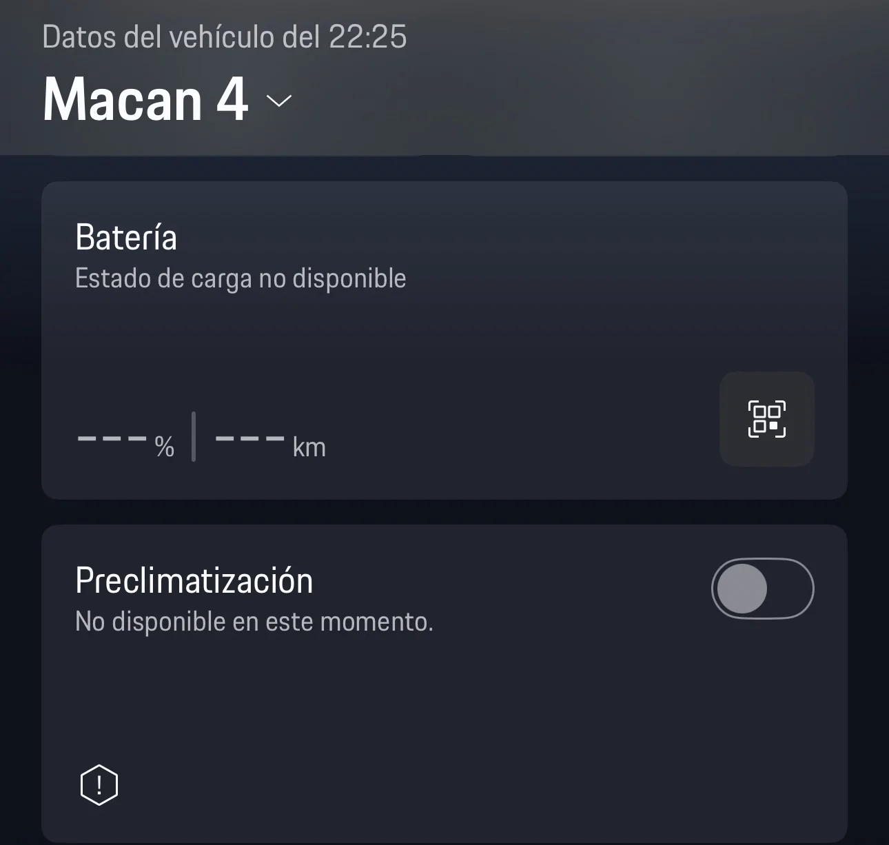 Electric Macan EV The app does not display battery data or pre-conditioning information. IMG_4873