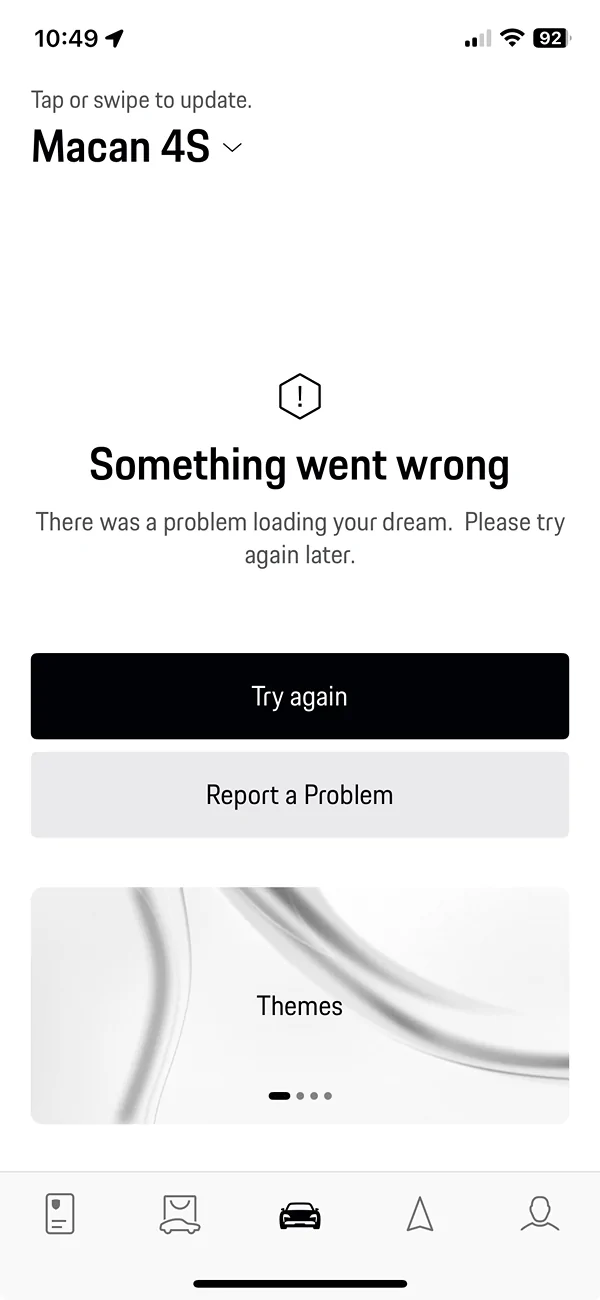 Electric Macan EV App - "Something went wrong" IMG_7835