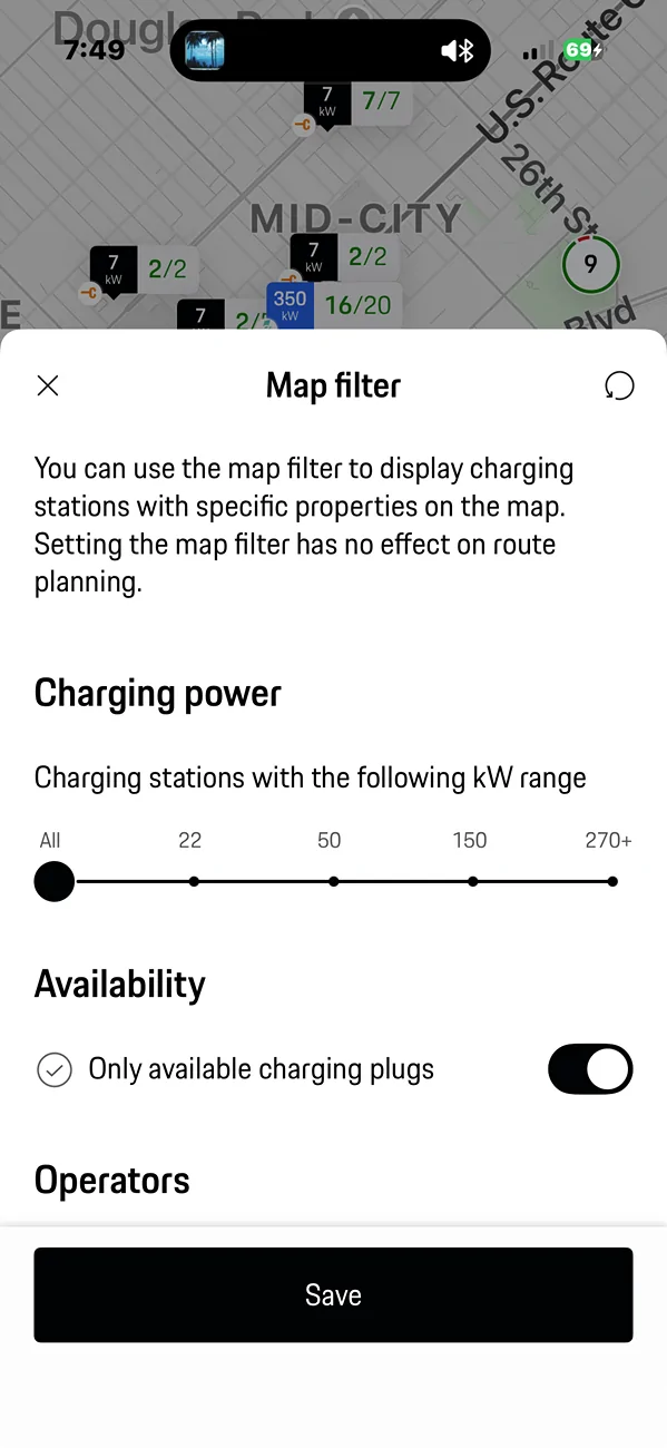 Electric Macan EV Porsche route planning charger priority IMG_1863