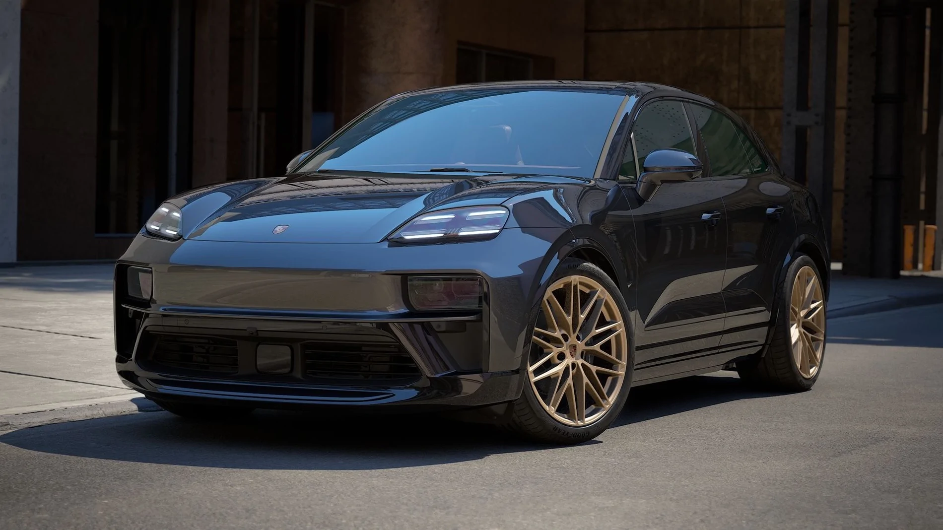 Electric Macan EV Who Else Is Waiting? 2027 Macan GTS Electric in Oak Green Metallic Neo Afbeelding 1