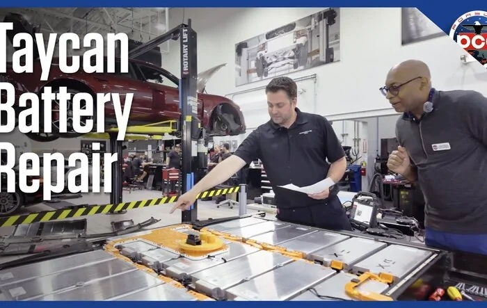 PCA Video on Repairing a Porsche Taycan battery pack