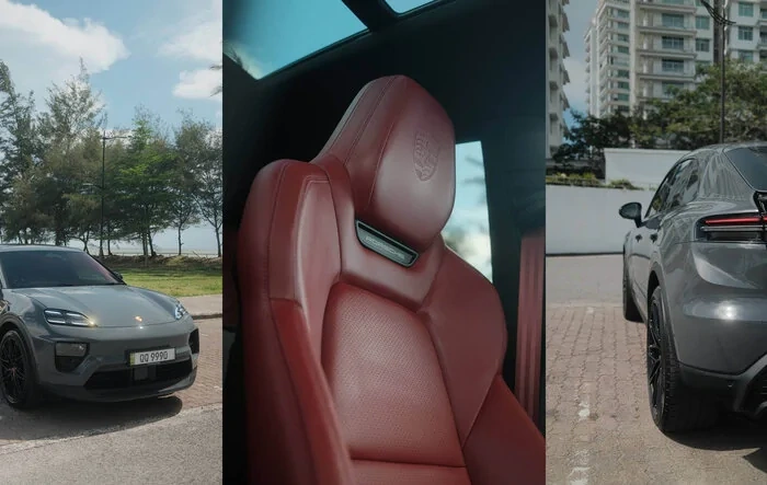 Photoshoot: My first-ever Porsche — a Macan 4 EV in Slate Grey Neo.